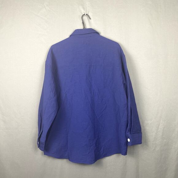 Madewell Shirt Women Small Blue Oversized Shacket Button Up Classic Gorpcore NWT - Picture 9 of 9